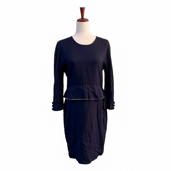 Sonia Rykiel Women's Vintage Navy Blue‎ Dress Medium Size US 8 10 Peplum Sheath